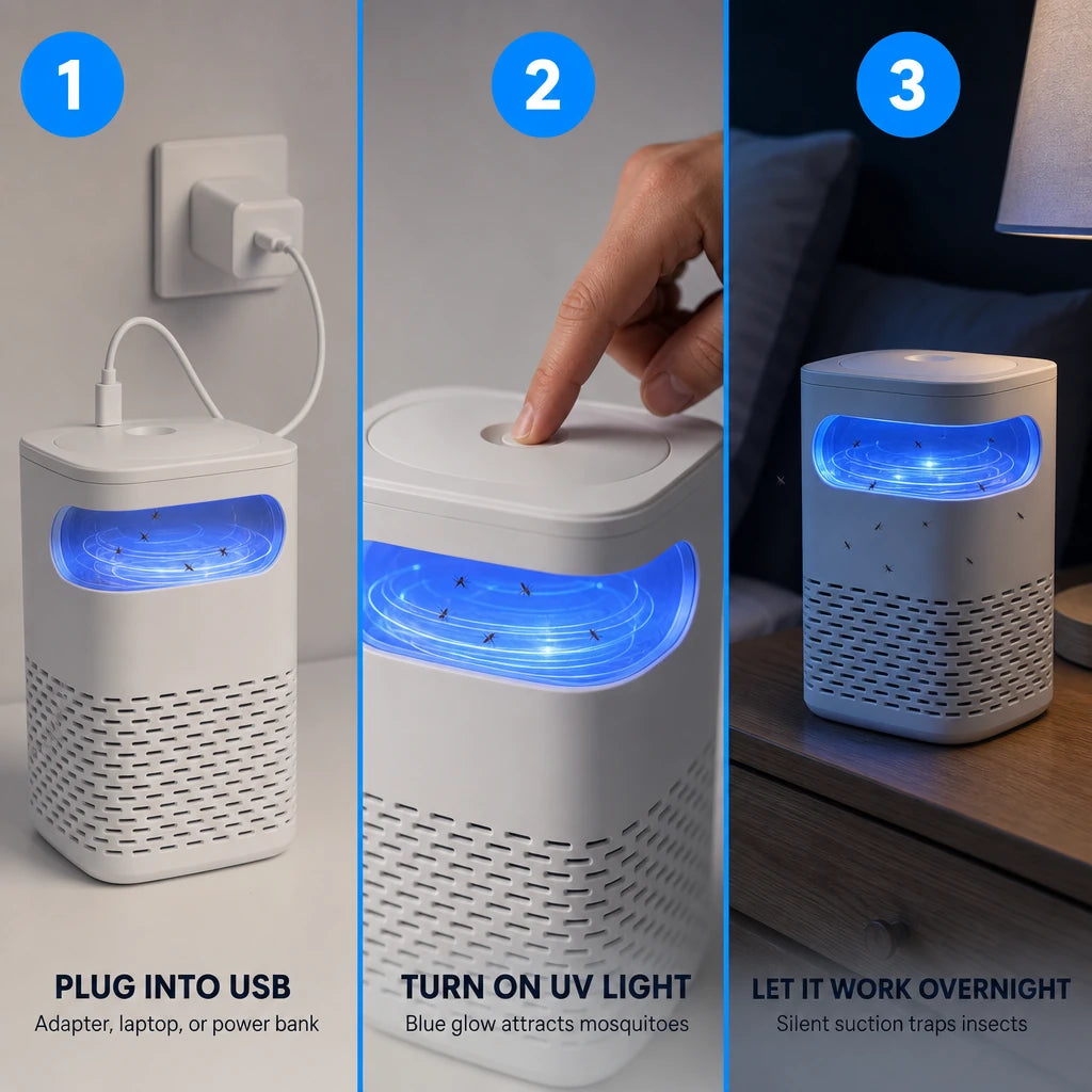 Electric Mosquito Trap Lamp with Suction