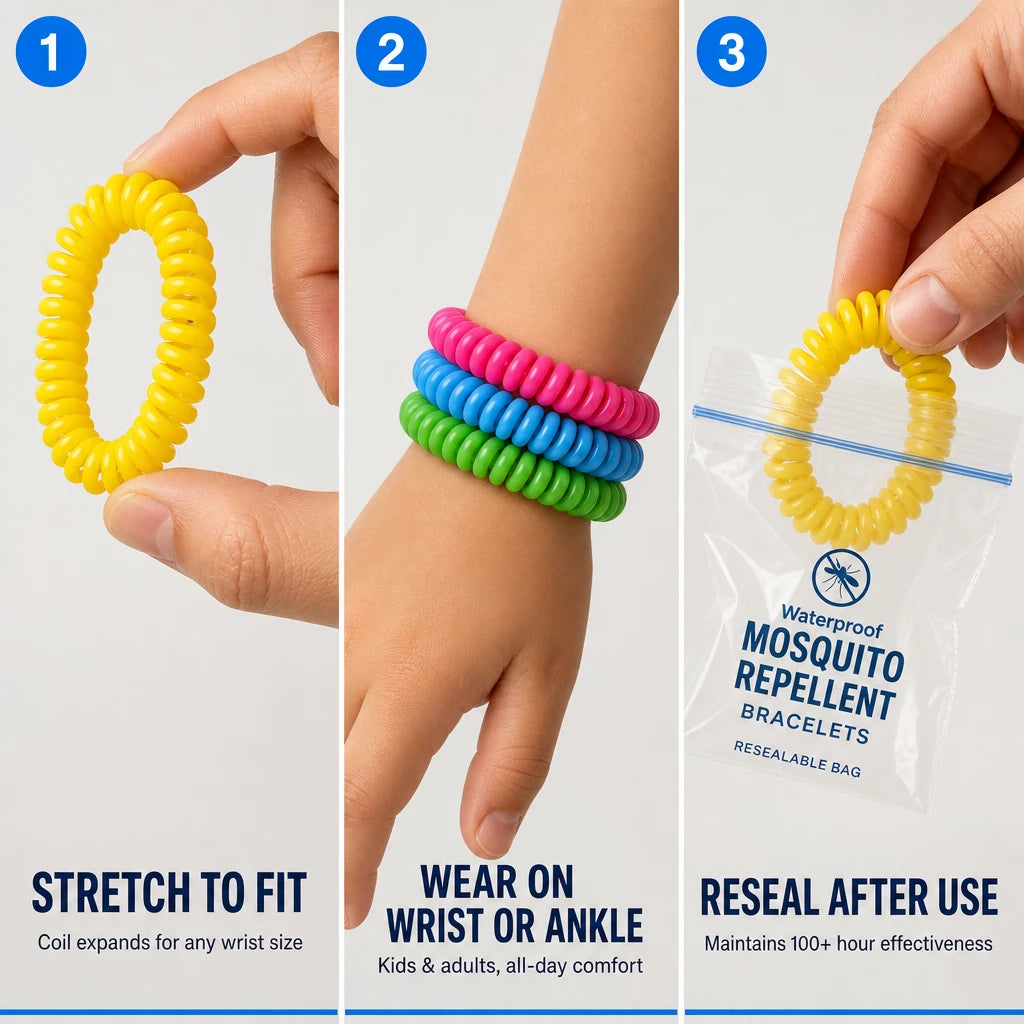 Waterproof Mosquito Repellent Bracelets 3pcs