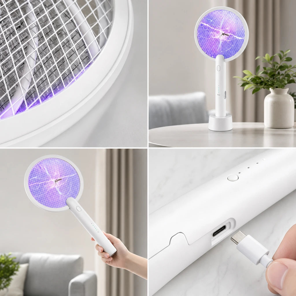 Block 2 — 2-in-1 Electric Mosquito Swatter & Zapper Lamp – Safety Mesh