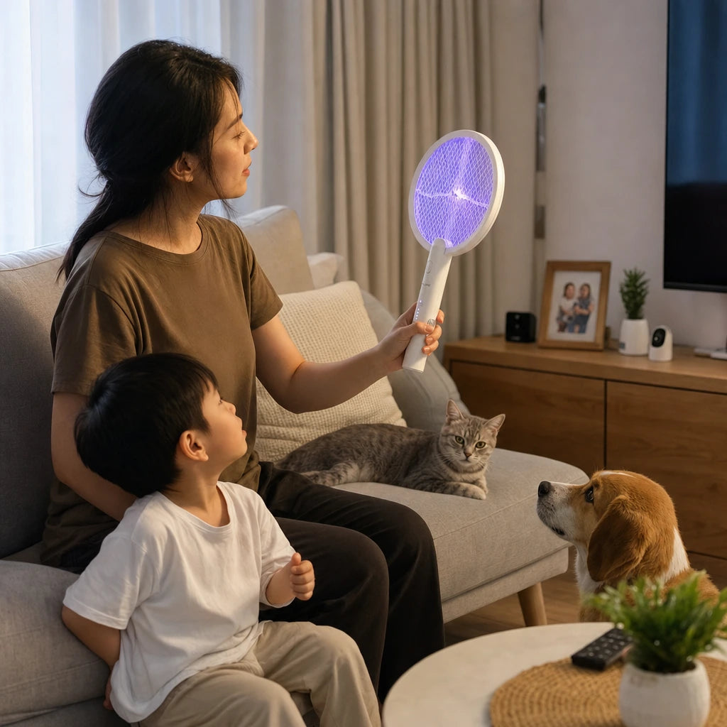 Block 3 — 2-in-1 Electric Mosquito Swatter & Zapper Lamp – Safety Mesh