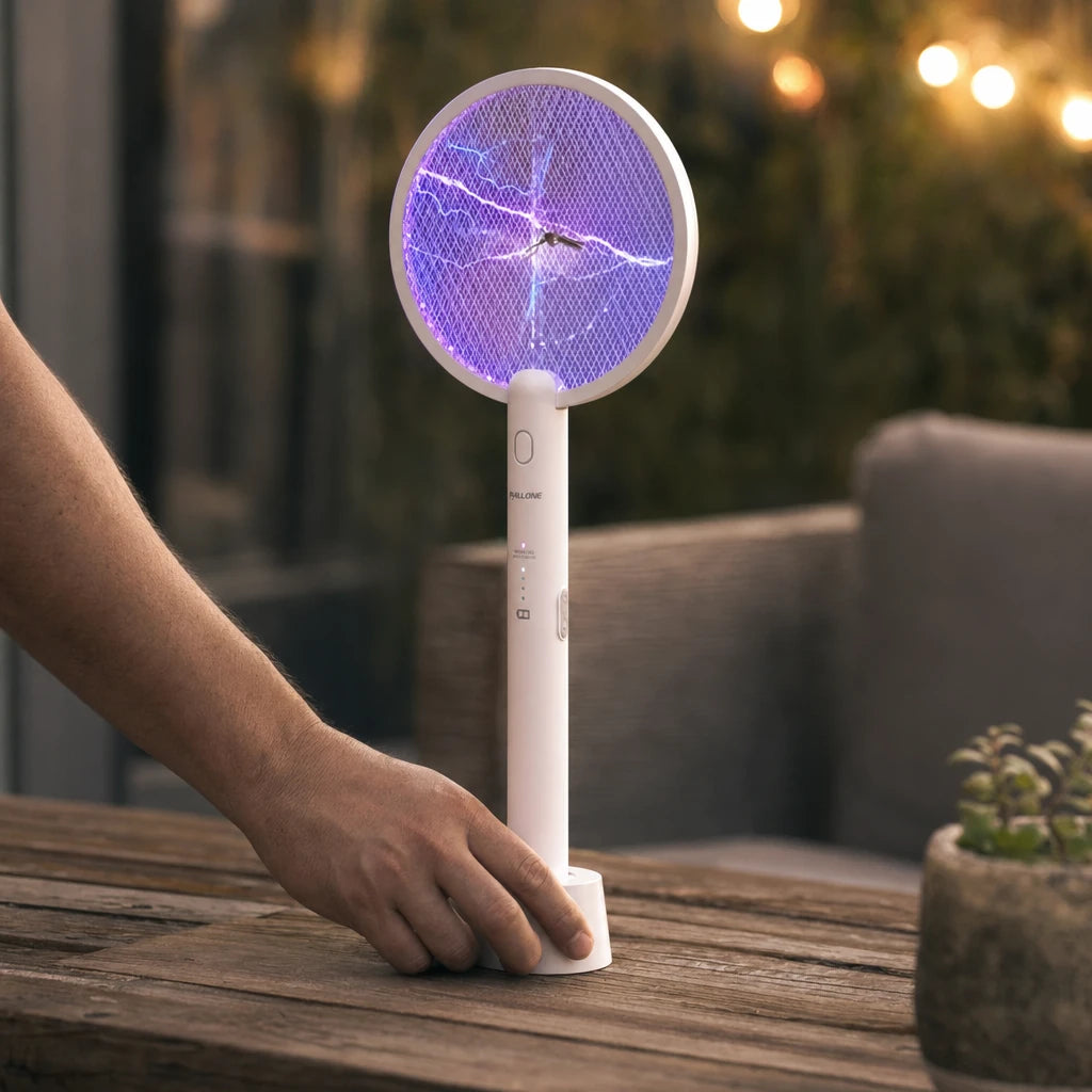 2-in-1 Electric Mosquito Swatter & Zapper Lamp – Safety Mesh — premium lifestyle photo