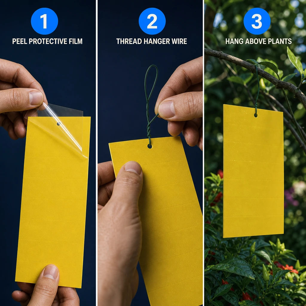 Dual-Sided Yellow Sticky Fly Traps 20pcs