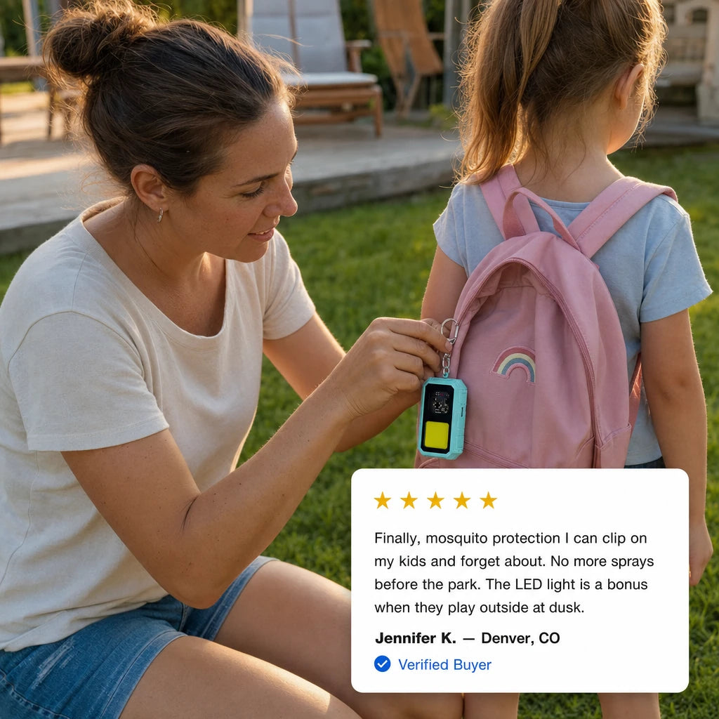 Ultrasonic Mosquito Repellent Clip with LED Light