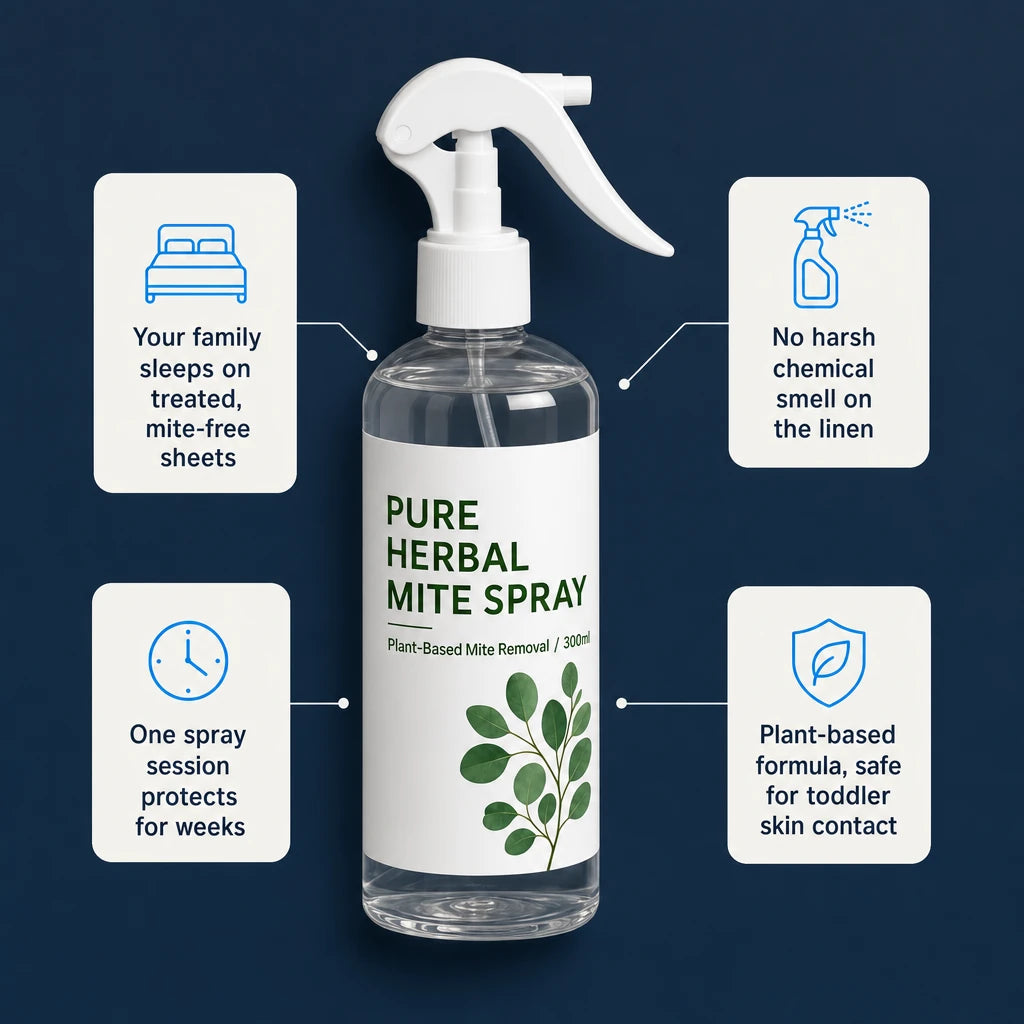 Natural Herbal Mite Removal Spray (300ml) – Plant-Based Bed