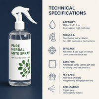 Natural Herbal Mite Removal Spray (300ml) – Plant-Based Bed