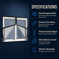 Custom-Size Window Mosquito Net with Zipper