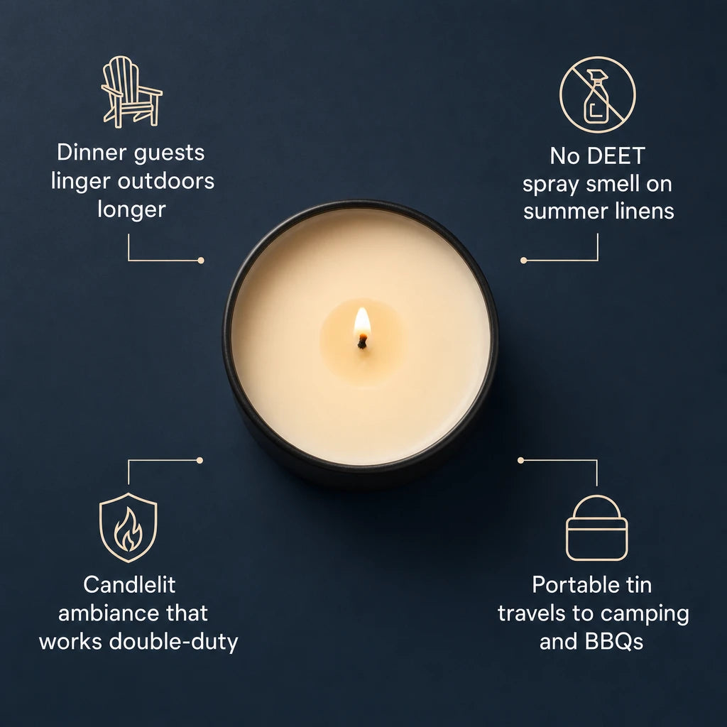 18-Hour Citronella Soy Candle in Black Tin