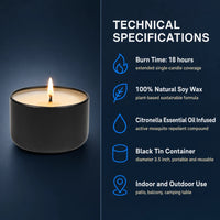 18-Hour Citronella Soy Candle in Black Tin