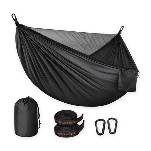 Camping Hammock with Built-In Mosquito Net - Dark Gray