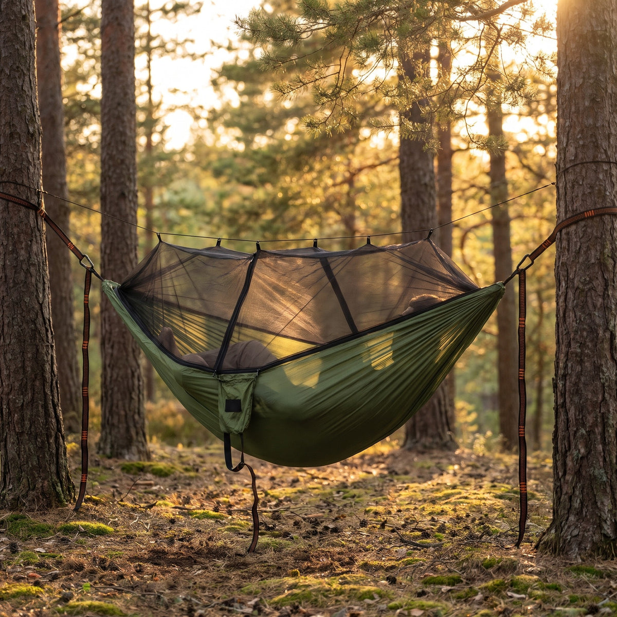 Camping Hammock with Built-In Mosquito Net