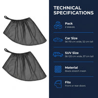 Car Side-Window Sunshade with Mosquito Mesh, 2-Pack