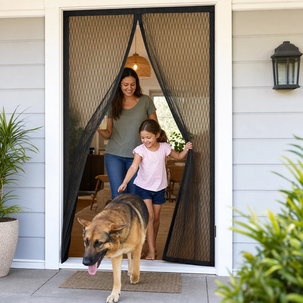 Block 3 — Diamond Mesh Magnetic Door Curtain – No Drilling