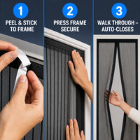 Diamond Mesh Magnetic Door Curtain – No Drilling