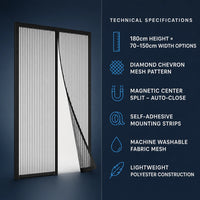 Diamond Mesh Magnetic Door Curtain – No Drilling