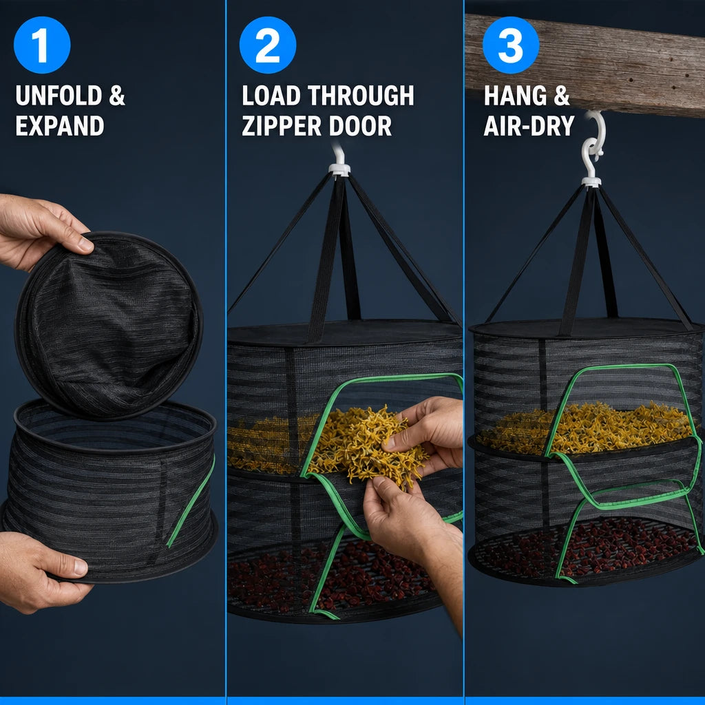 Folding Food & Herb Drying Net