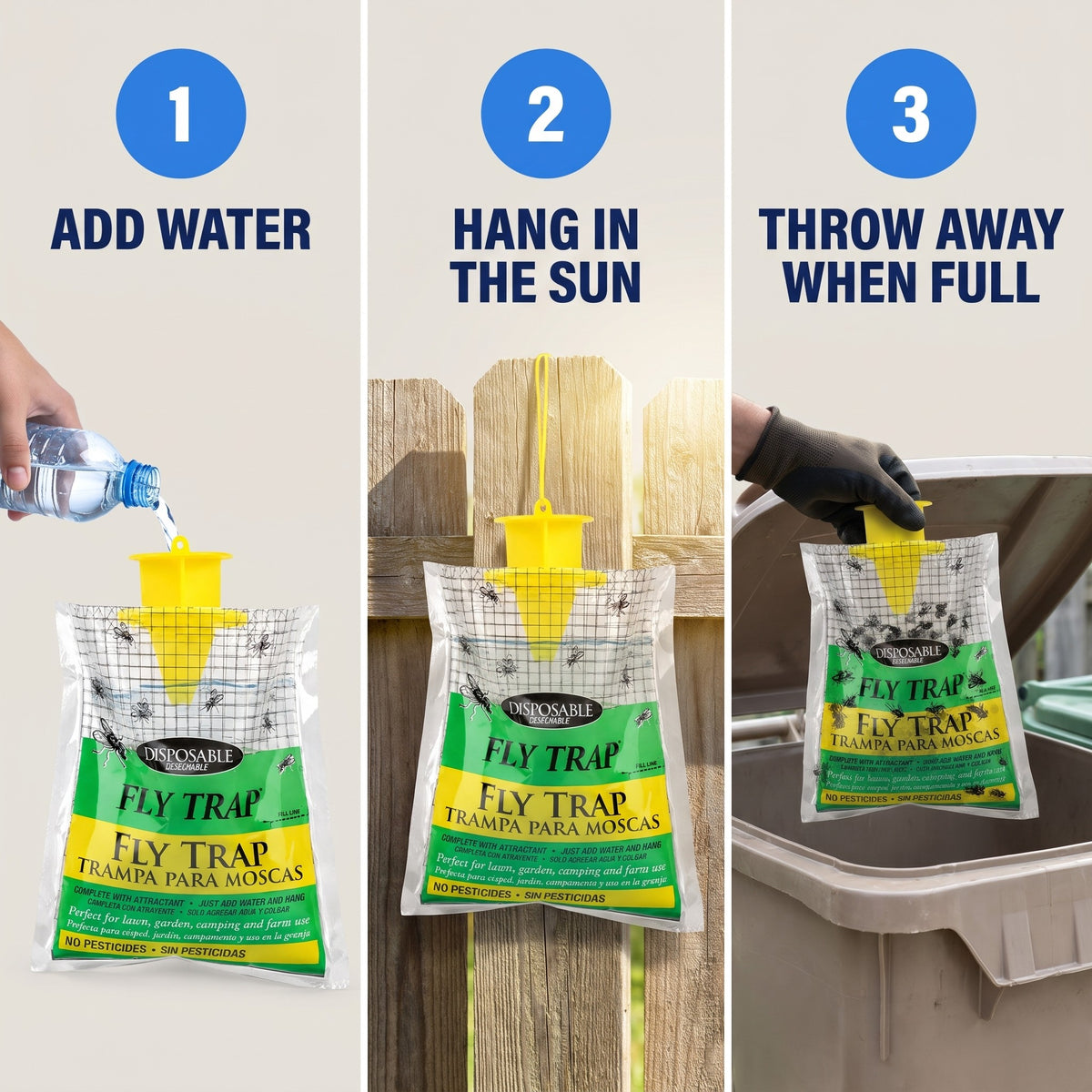 Hanging Fly Trap Bag with Bait
