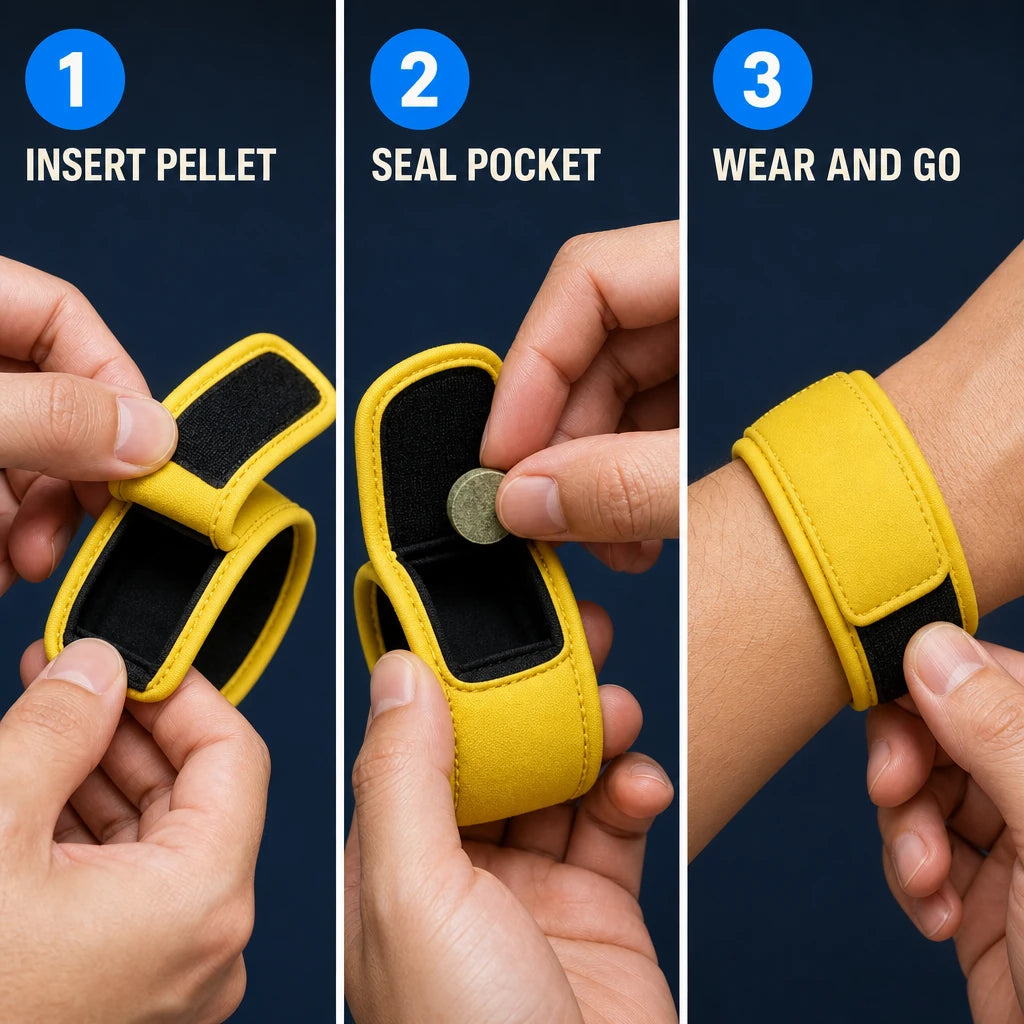 Insect Repellent Bracelet with 4 Refill Pellets