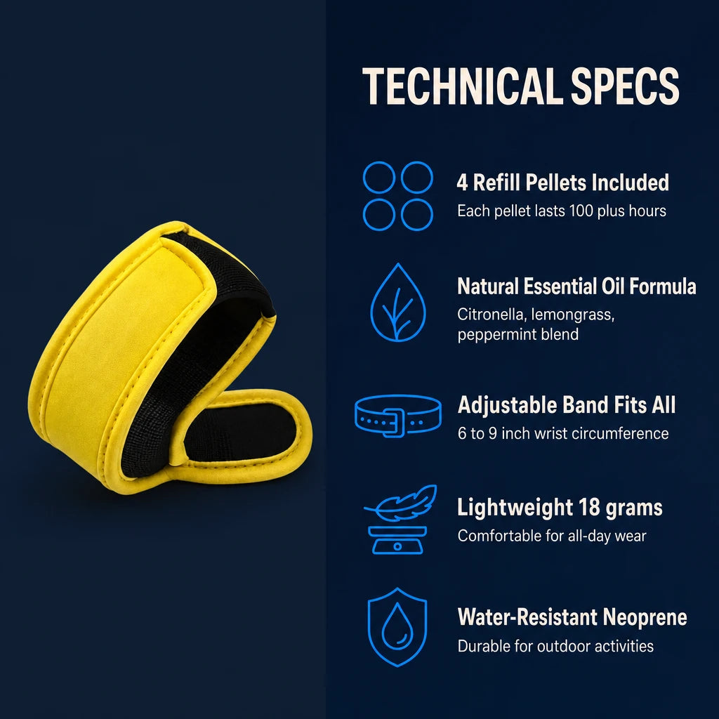 Insect Repellent Bracelet with 4 Refill Pellets