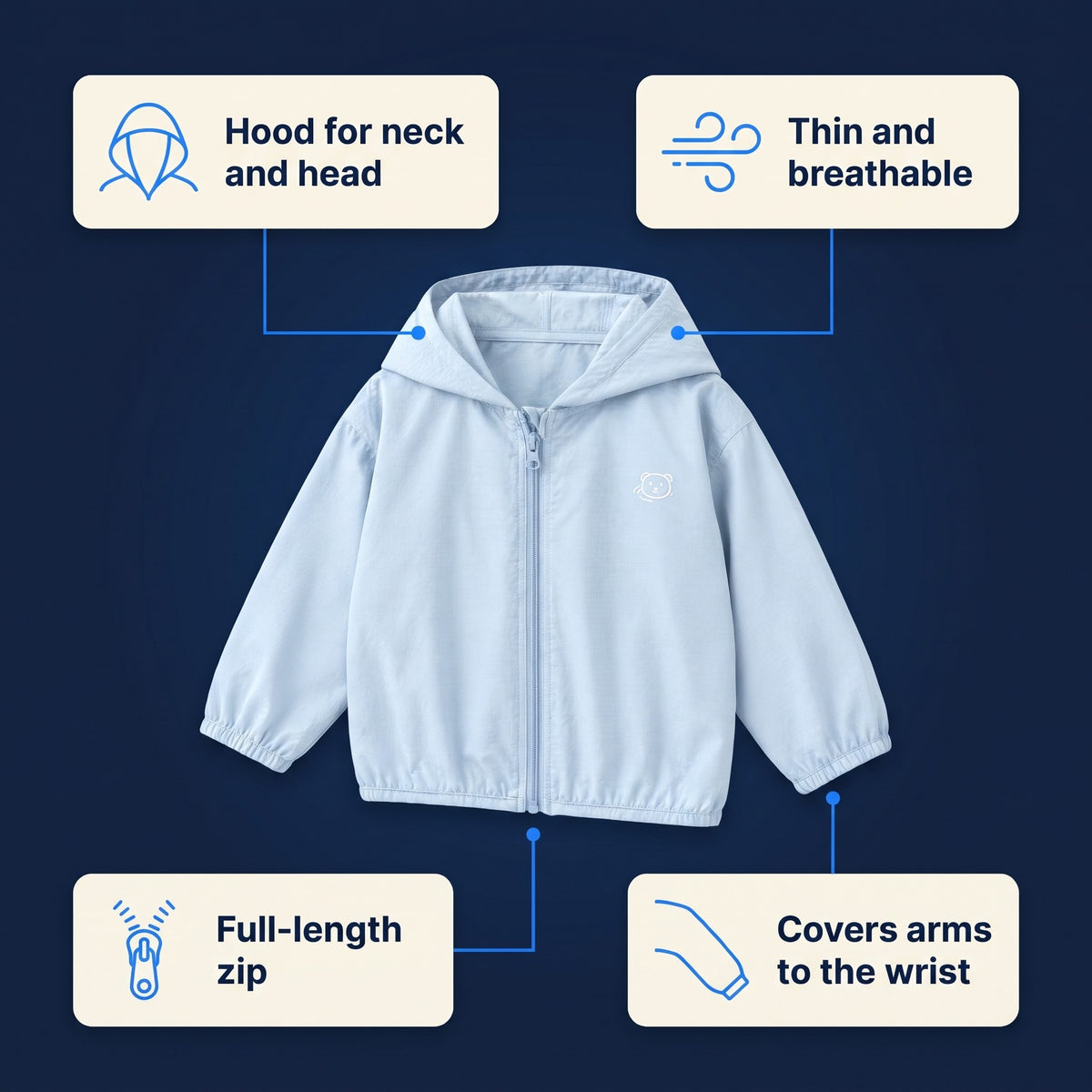 Kids' Breathable Sun and Bug Jacket