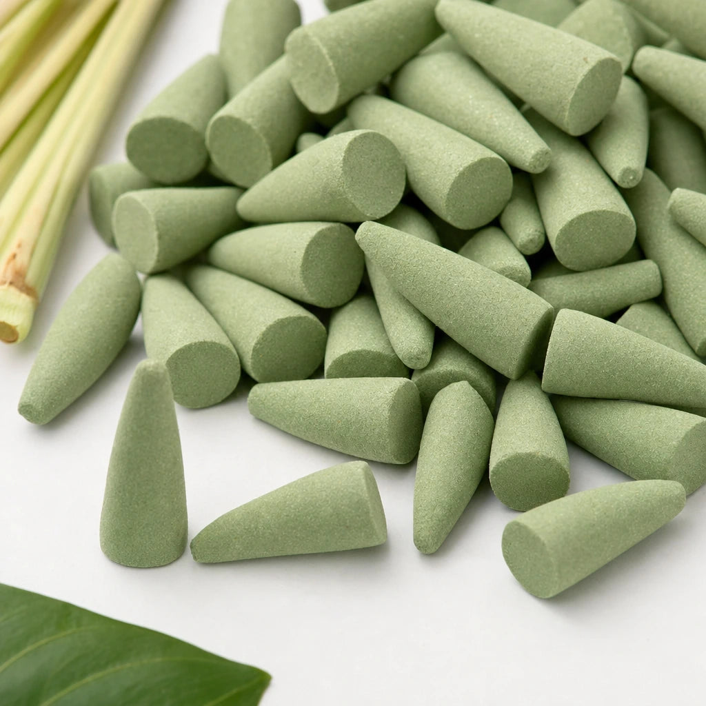 Block 2 — Lemongrass Citronella Incense Cones – Aromatherapy for Home 25pcs