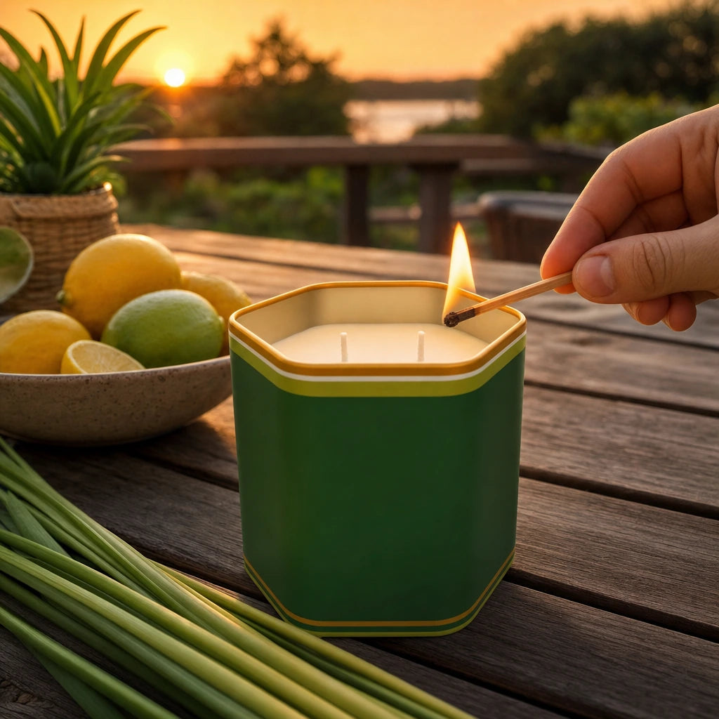 Block 1 — Lemongrass Mosquito Repellent Soy Candle