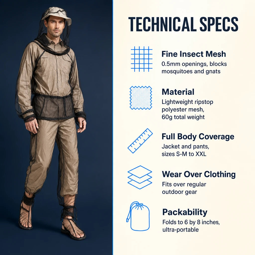 Mesh Hooded Mosquito-Proof Suit