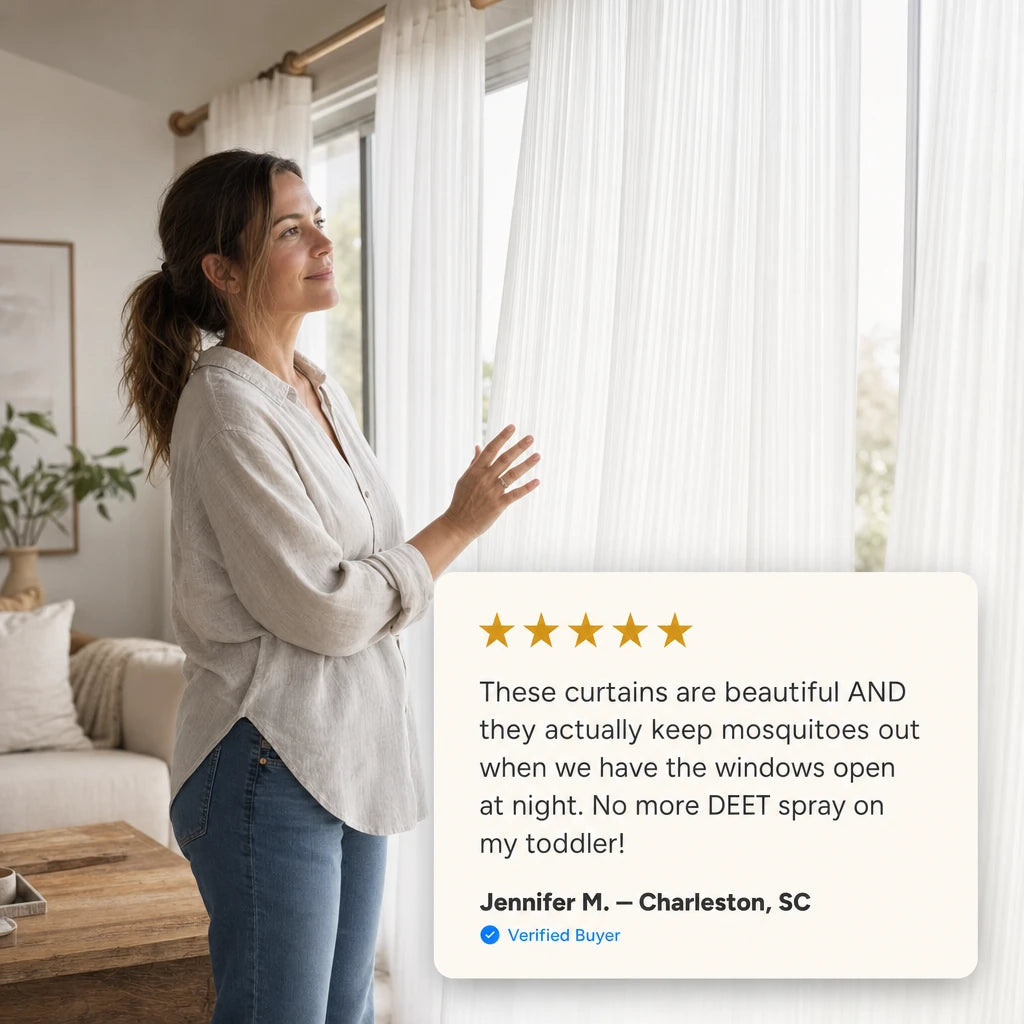 White Sheer Voile Curtains