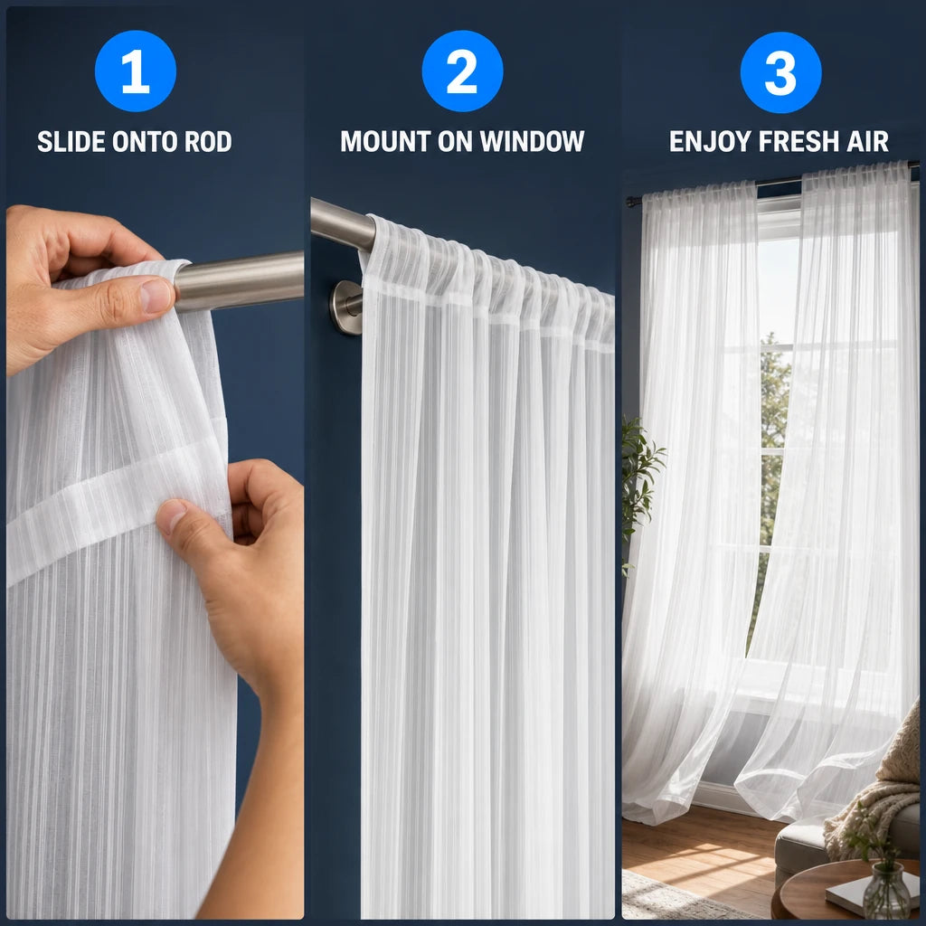 White Sheer Voile Curtains