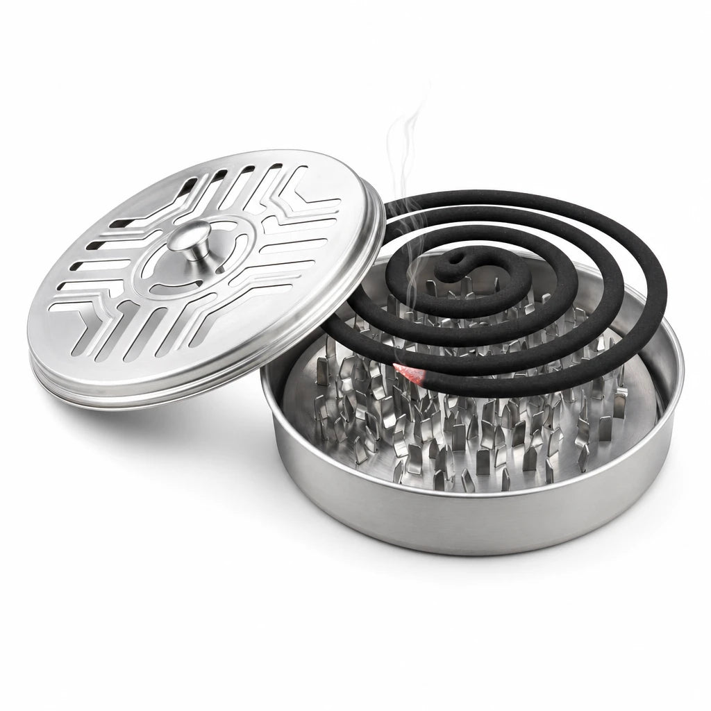 Stainless Steel Mosquito Coil Holder with Cover