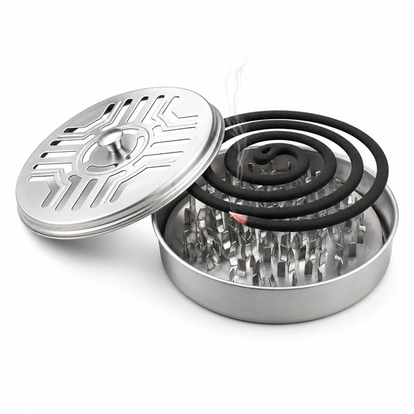 Stainless Steel Mosquito Coil Holder with Cover