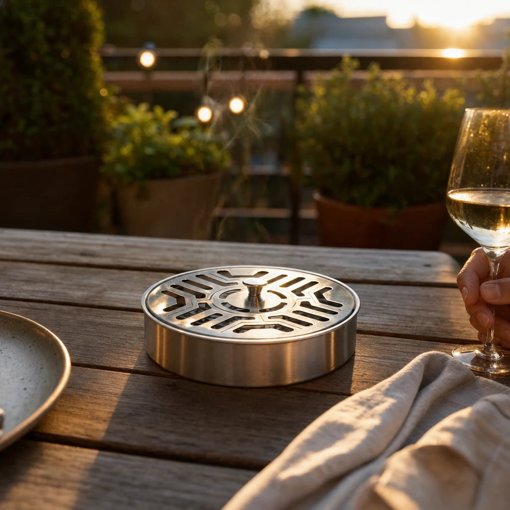 Stainless Steel Mosquito Coil Holder with Cover