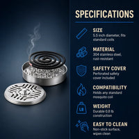 Stainless Steel Mosquito Coil Holder with Cover