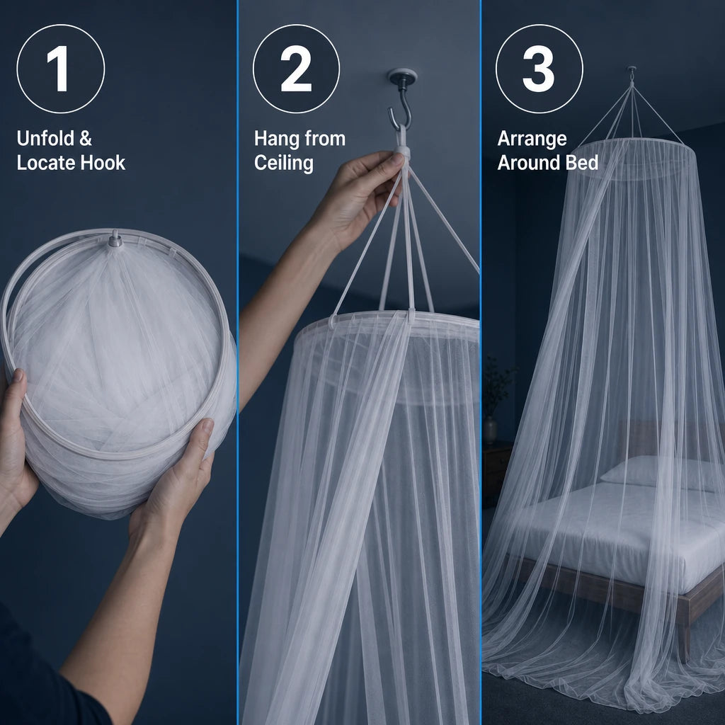 Elegant Canopy Mosquito Net for Double Bed