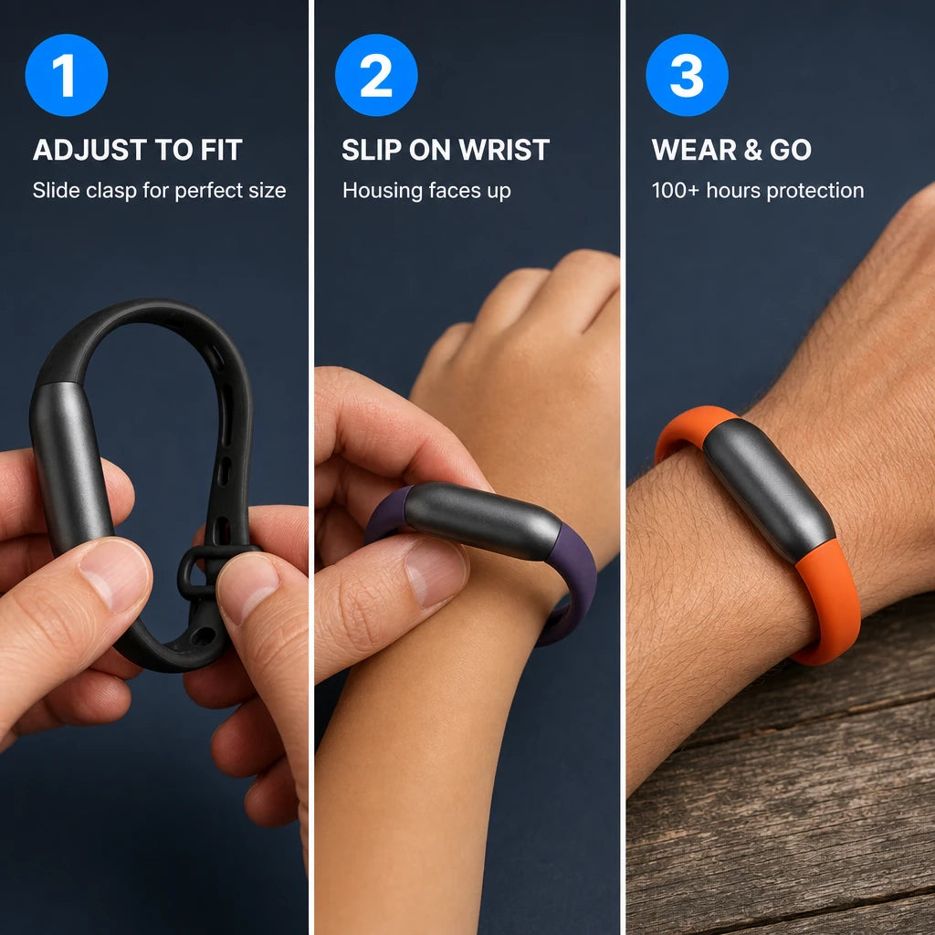 Natural Plant Oil Mosquito Repellent Wristband
