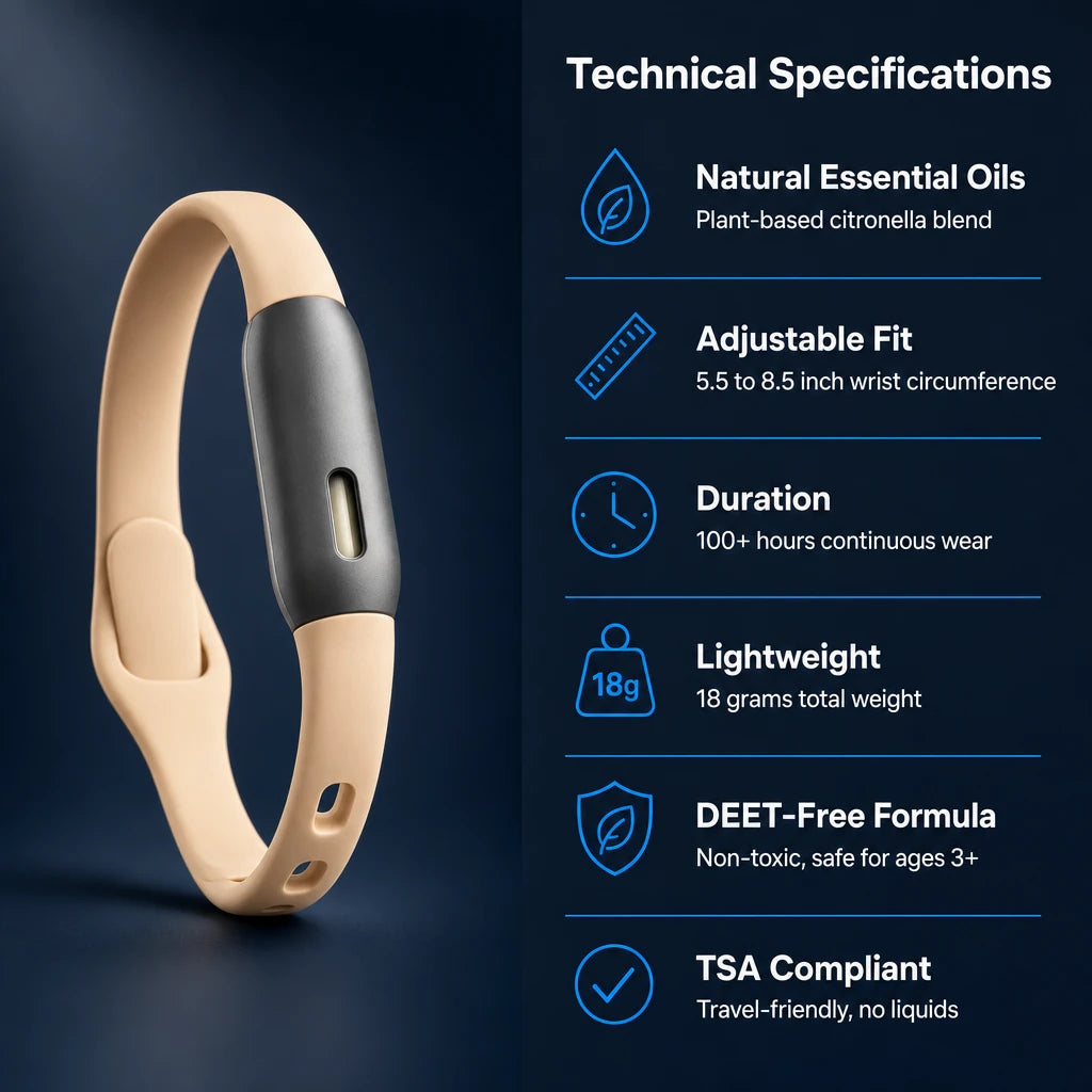 Natural Plant Oil Mosquito Repellent Wristband
