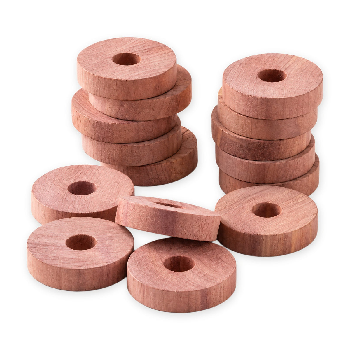 Natural Cedar Rings for Moths, 30-Pack