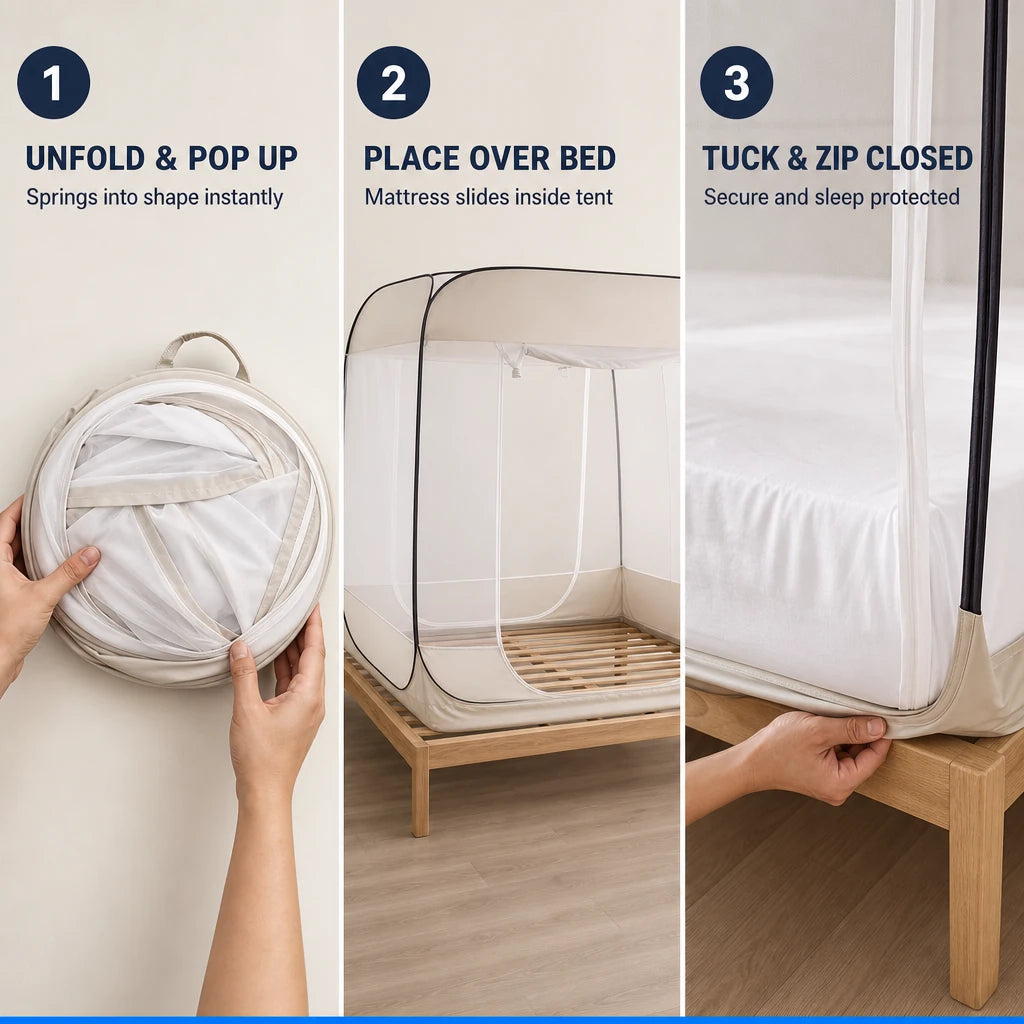 No-Installation Mosquito Net Canopy