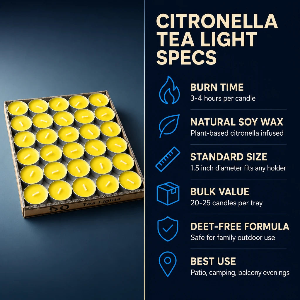 Citronella Tea Light Candles 50pcs