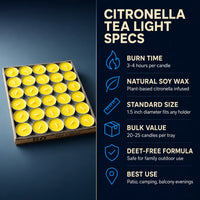 Citronella Tea Light Candles 50pcs