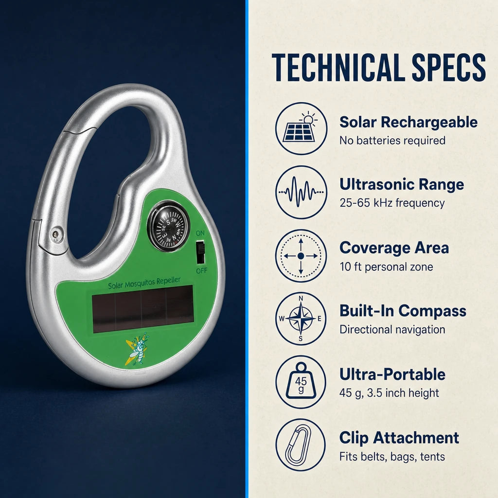 Solar Ultrasonic Mosquito Repeller with Compass
