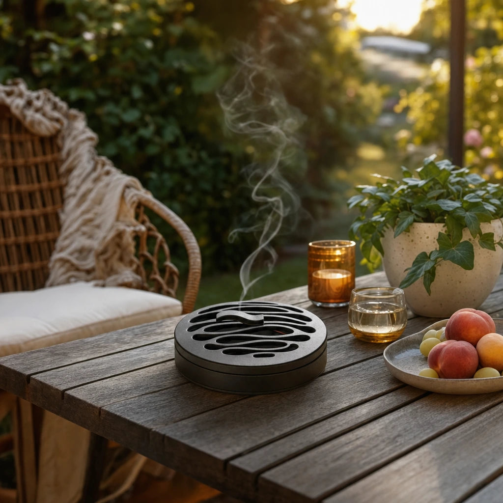 Block 1 — Retro Round Mosquito Coil Burner with Lid