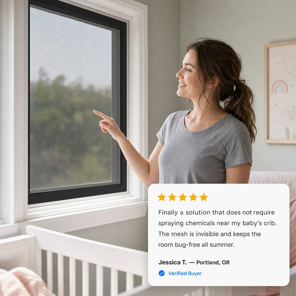 Self-Adhesive Black Window Mosquito Net