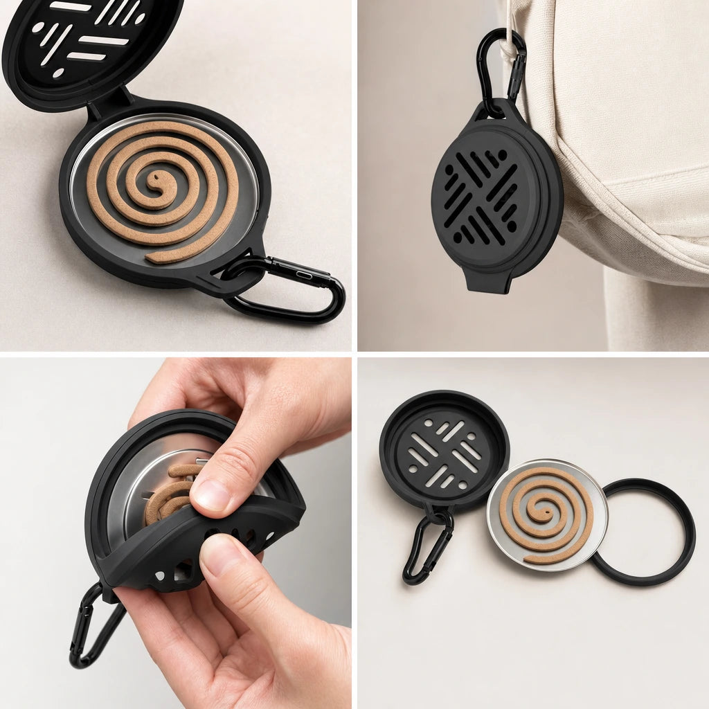 Block 2 — Silicone Mosquito Coil Holder & Hanger