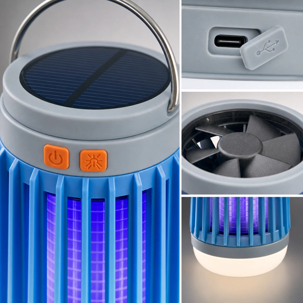 Block 2 — Solar & USB Rechargeable Mosquito Killer Lamp