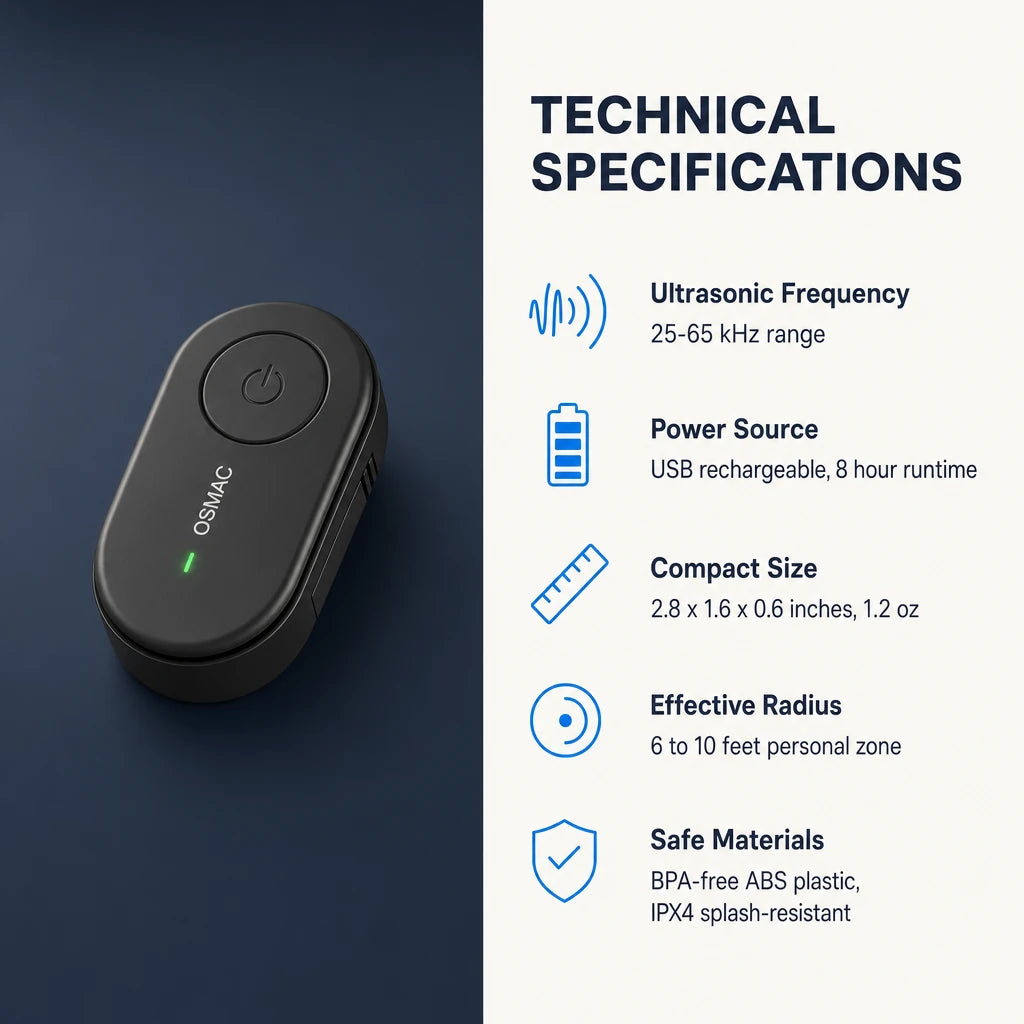 Wearable Ultrasonic Insect Repeller – Flea & Mite Device