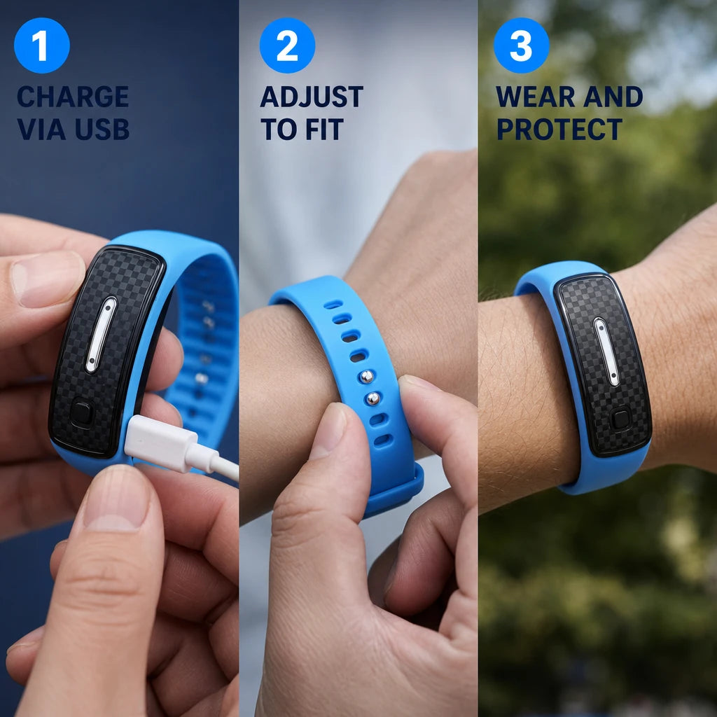 Portable Ultrasonic Mosquito Repellent Bracelet Watch