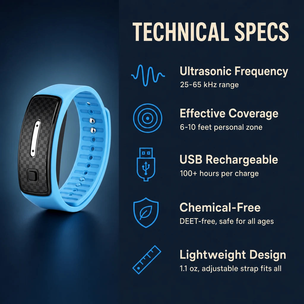 Portable Ultrasonic Mosquito Repellent Bracelet Watch