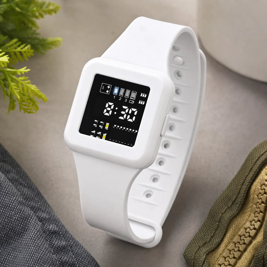 Block 2 — Ultrasonic Mosquito Repellent Wristband with Time Display
