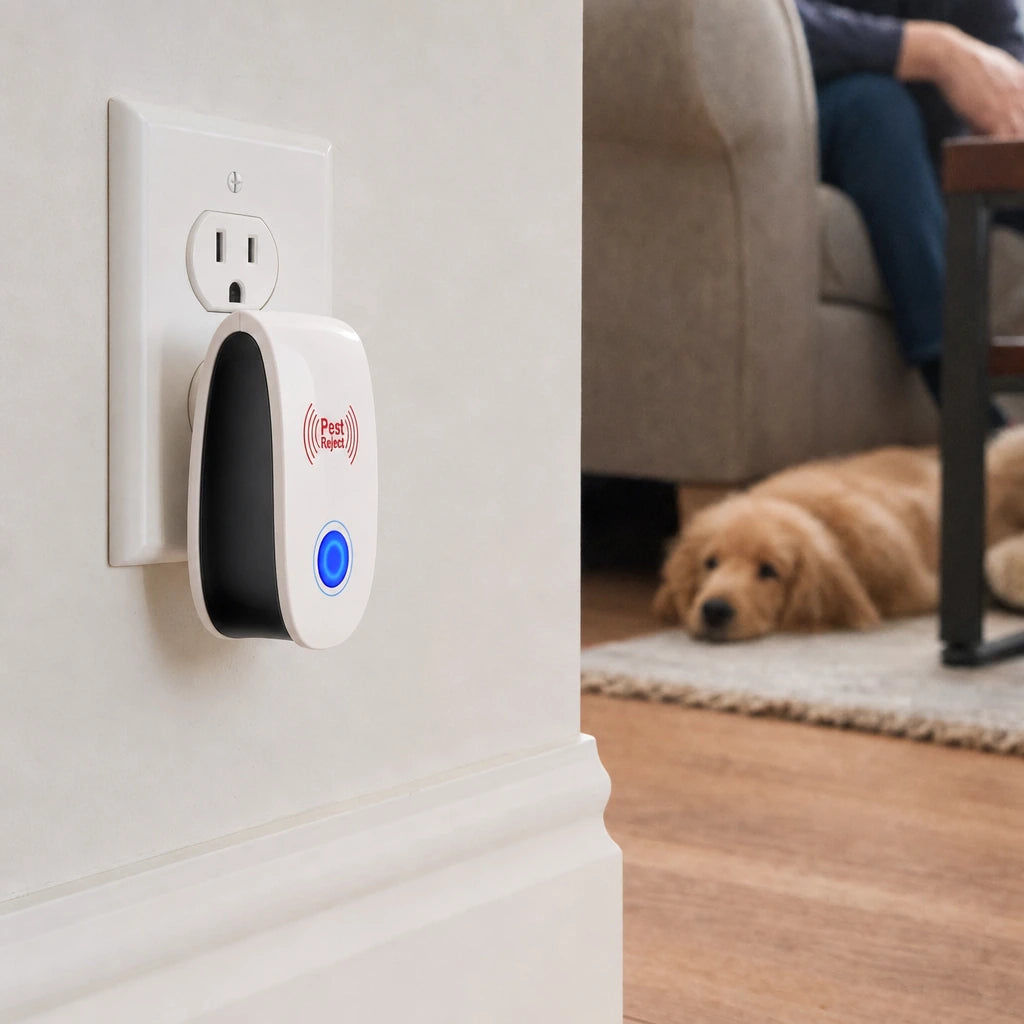 Block 3 — Ultrasonic Pest Repellent Plug-In – Mice & Spiders