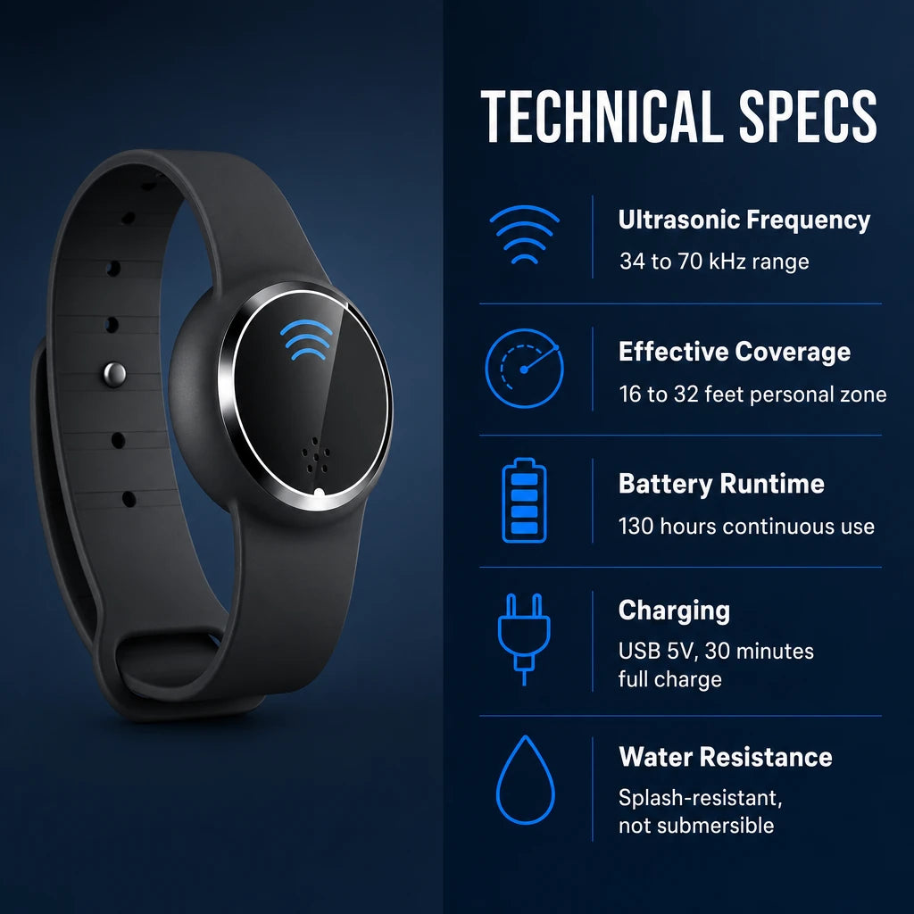Ultrasonic Mosquito Repellent Watch Band